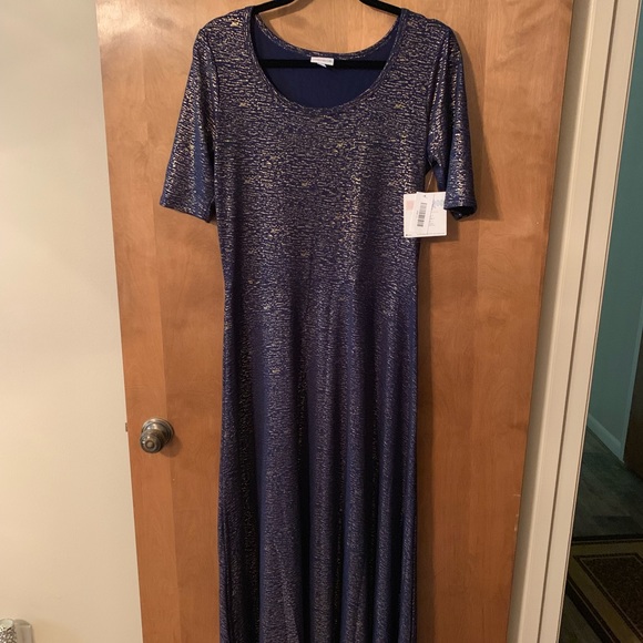 Lularoe Ana size large. Navy with gold lines. - Picture 2 of 8